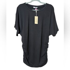 NWT Ekouaer Classic Black Women's Tunic Top